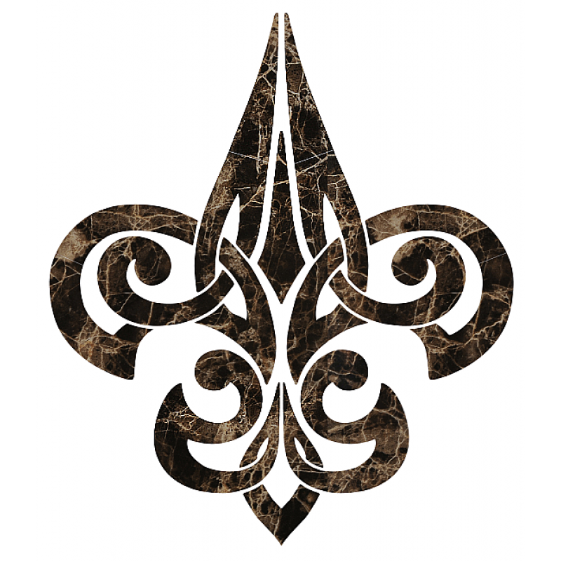 Tribal Fleur De Lis - Emperador - Nexus Pool Mosaics Dist.