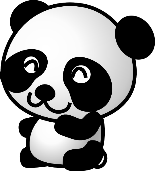 Baby panda bear clipart outline