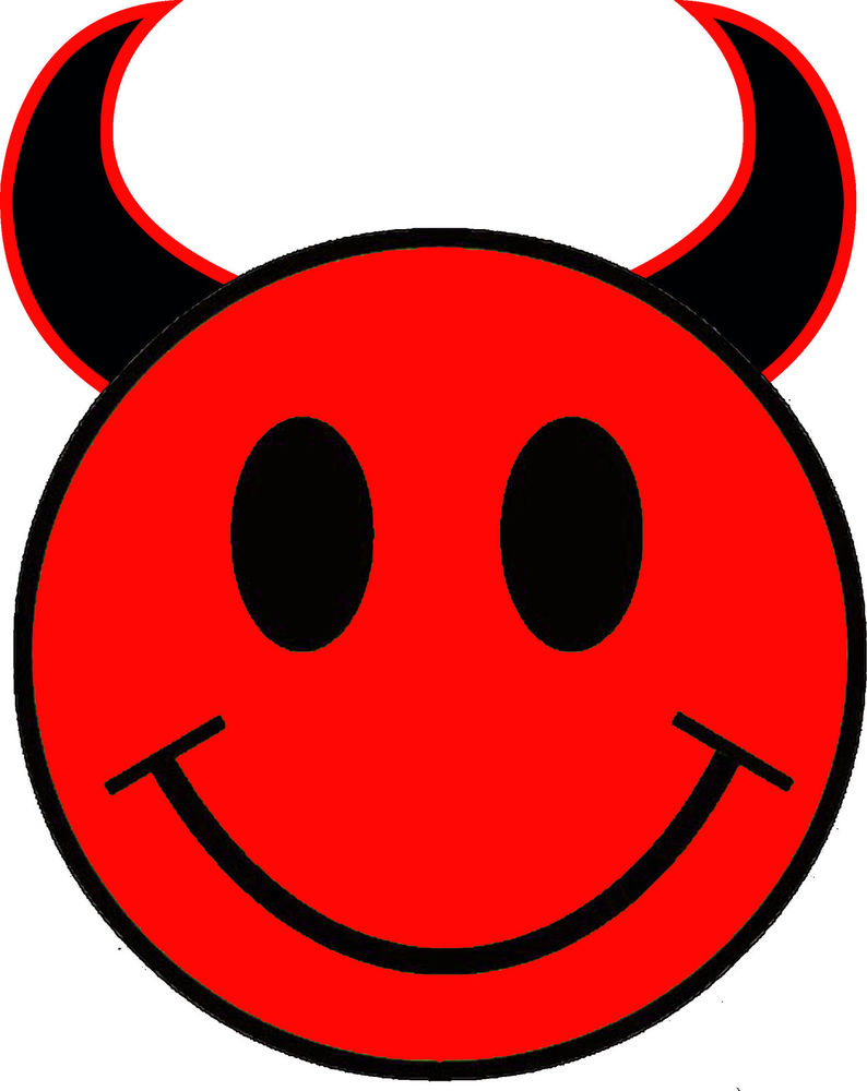 Smiley Face Devil Horns Iron on T Shirt Transfer (for lights or ...