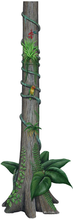 Rainforest Tree Wall Applique - Murals For Kids