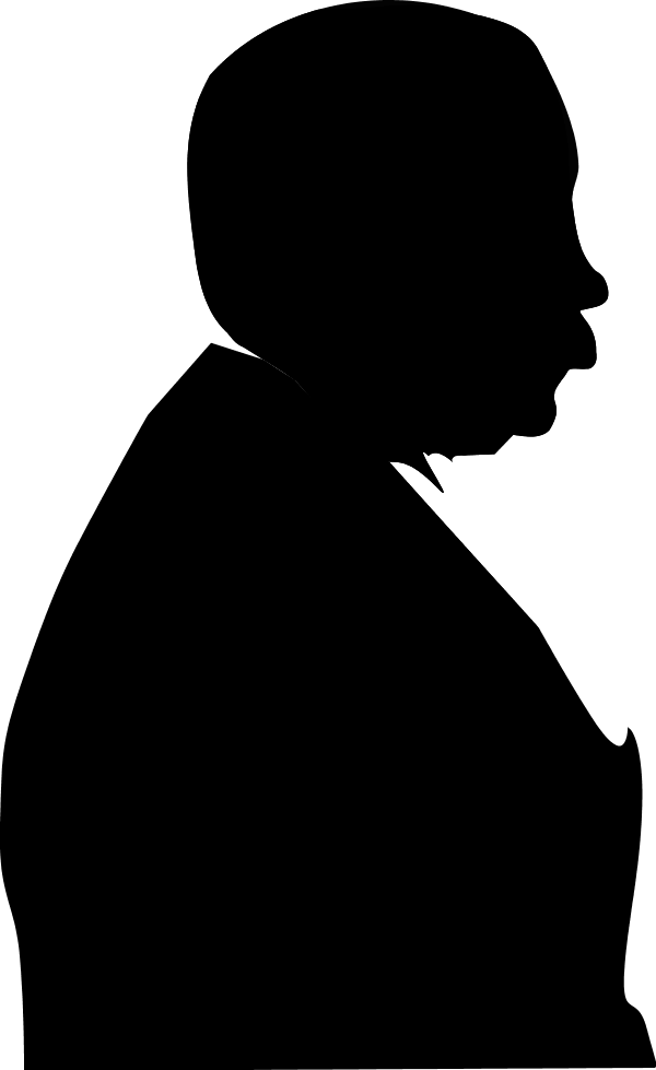 Old person silhouette clipart