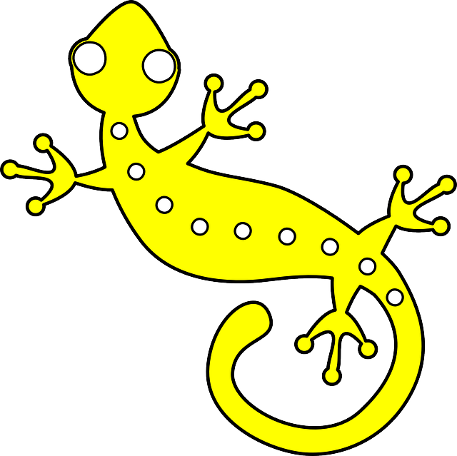 how to draw a yellow spotted lizard from holes