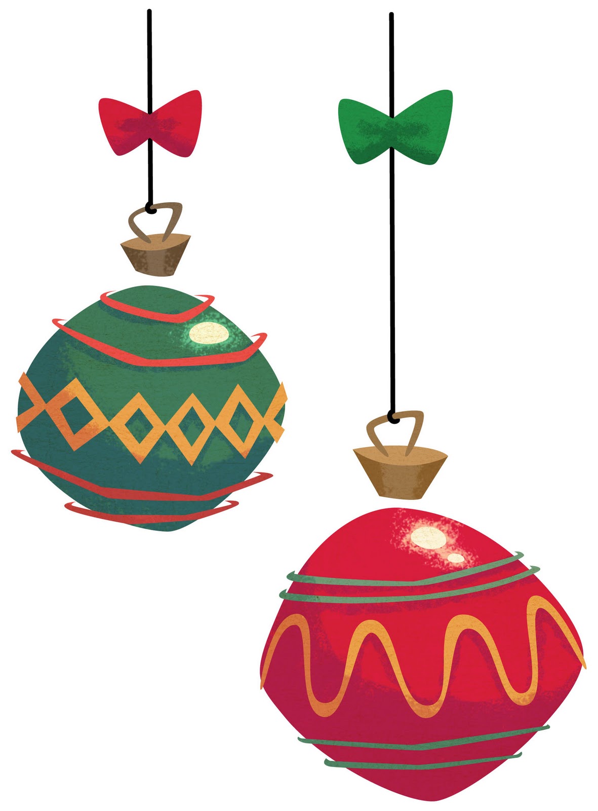 Holly and christmas ornament free holiday clipart