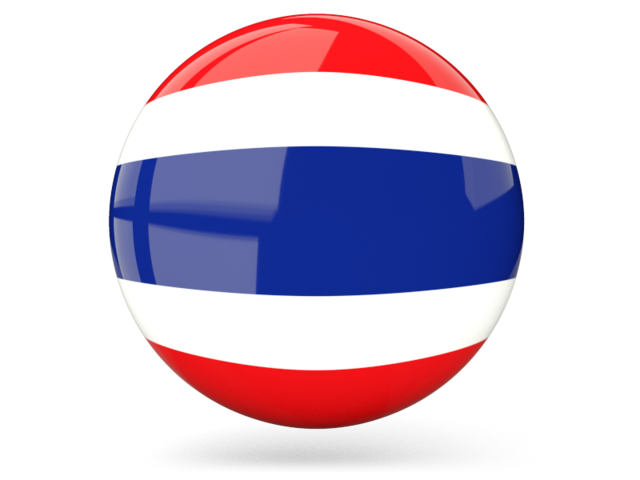 Glossy round icon. Illustration of flag of Thailand