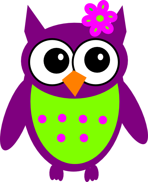 Cute purple owl clipart