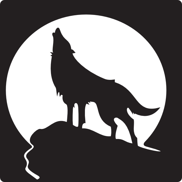 Wolf Howling At Moon Silhouette - ClipArt Best