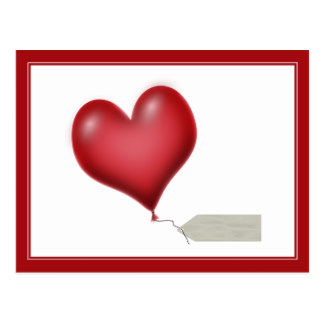 Single Heart Balloon Flying Cards | Zazzle