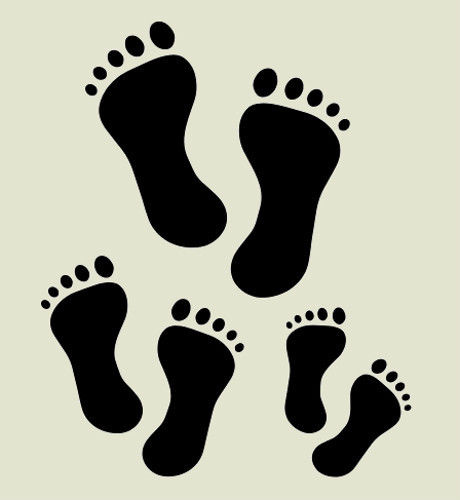 FOOTPRINTS STENCIL FOOTPRINT FOOT FEET STENCILS TEMPLATE CRAFT NEW ...