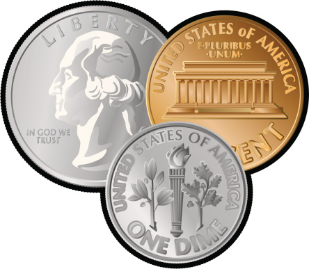 Us Coin Clip Art, Vector Images & Illustrations