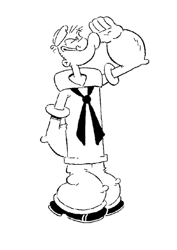 POPEYE THE SAILOR coloring pages - Popeye the sailor says hello