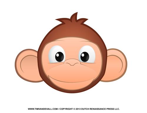 Cute Monkey Face Clipart