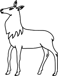 Standing Deer Outline clip art free vector