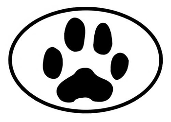 Black and White Paw Print Silhouette Vinyl Decal-Elite K-