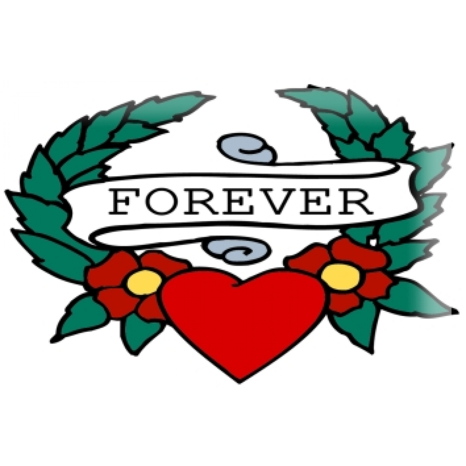 TIN Sign Poster Metal Plaque Painting Tattoo Forever Heart Laurel ...