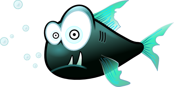 Cartoon Piranha Fish Clip Art - vector clip art ...