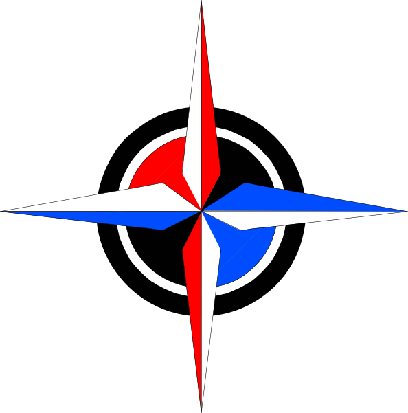 Blue & Red Compass Rose clip art - vector clip art online, royalty ...