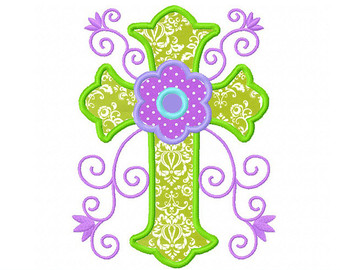 Easter Flower Cross Clipart