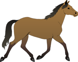 Trotting Brown Horse Clip Art - vector clip art ...