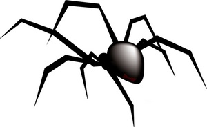 Black widow spider clipart image creepy black widow spider on a ...