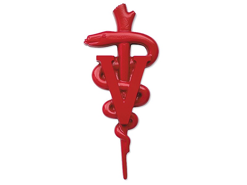 Cast Metal Symbols - Sculptured Medical Symbols / Round Face Rx