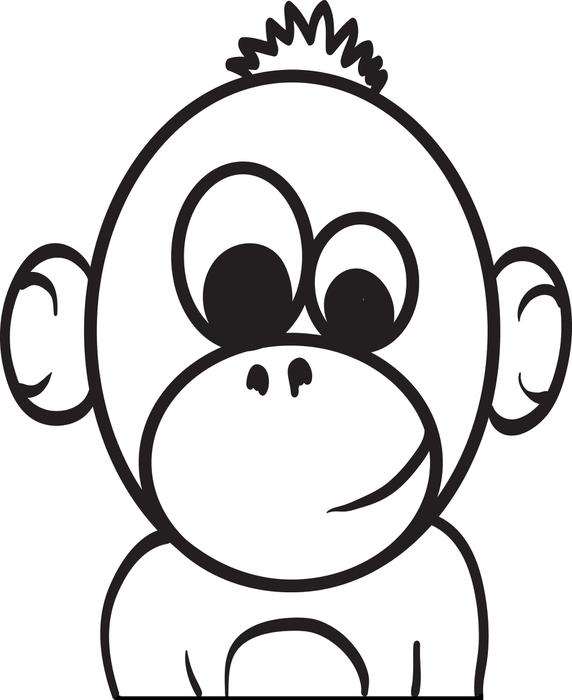 Baby Monkey Coloring Pages for Free Baby Monkey Coloring For ...