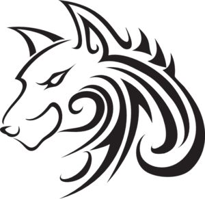 Wolf head clipart outline