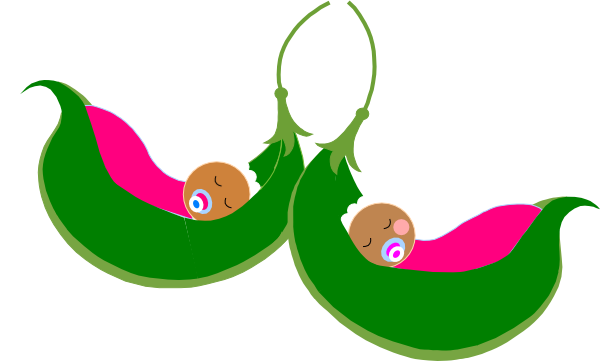 Two Peas In A Pod Girls Clip Art - vector clip art ...