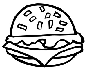 Hamburger Black And White Clipart