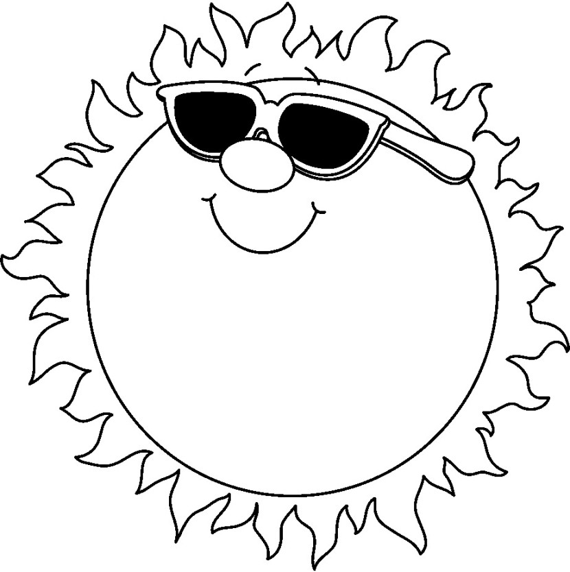 Summer clipart black and white free