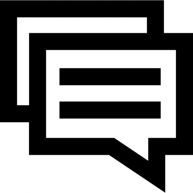 Rectangular speech bubble with text lines Icons | Free Download