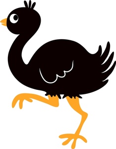 Ostrich Clipart Image - High stepping bird - ostrich