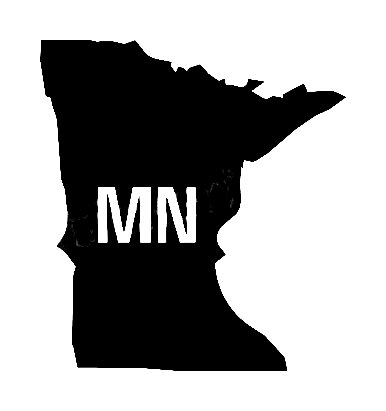 MN US State Shape Vinyl Decal, US State Silhouette decal, US State ...