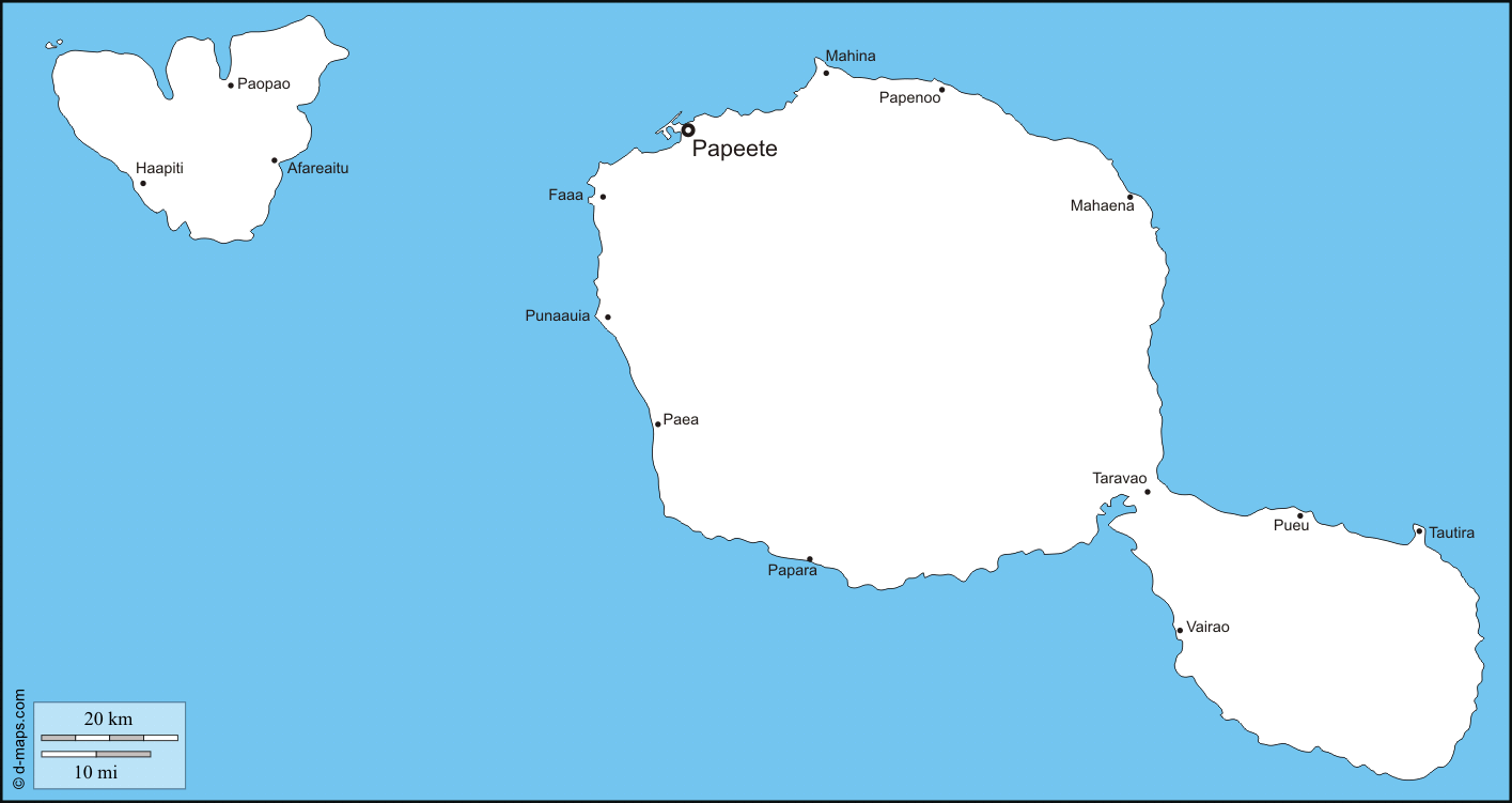 Tahiti: Free maps, free blank maps, free outline maps, free base maps