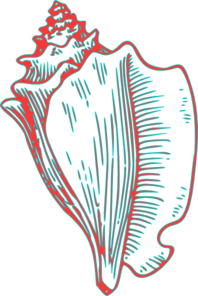 Pink Yellow Conch Shell 2 clip art - vector clip art online ...