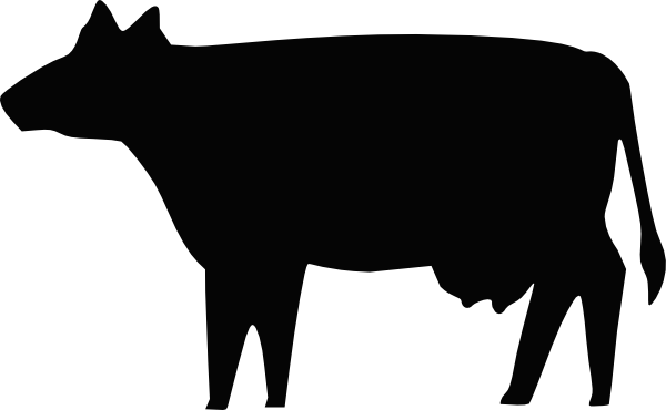 Cow Silhouette 2 clip art - vector clip art online, royalty free ...