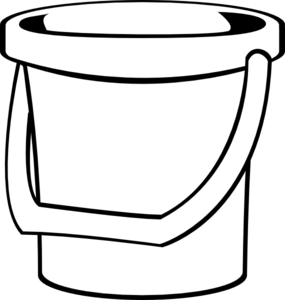 Bucket Black And White Clipart