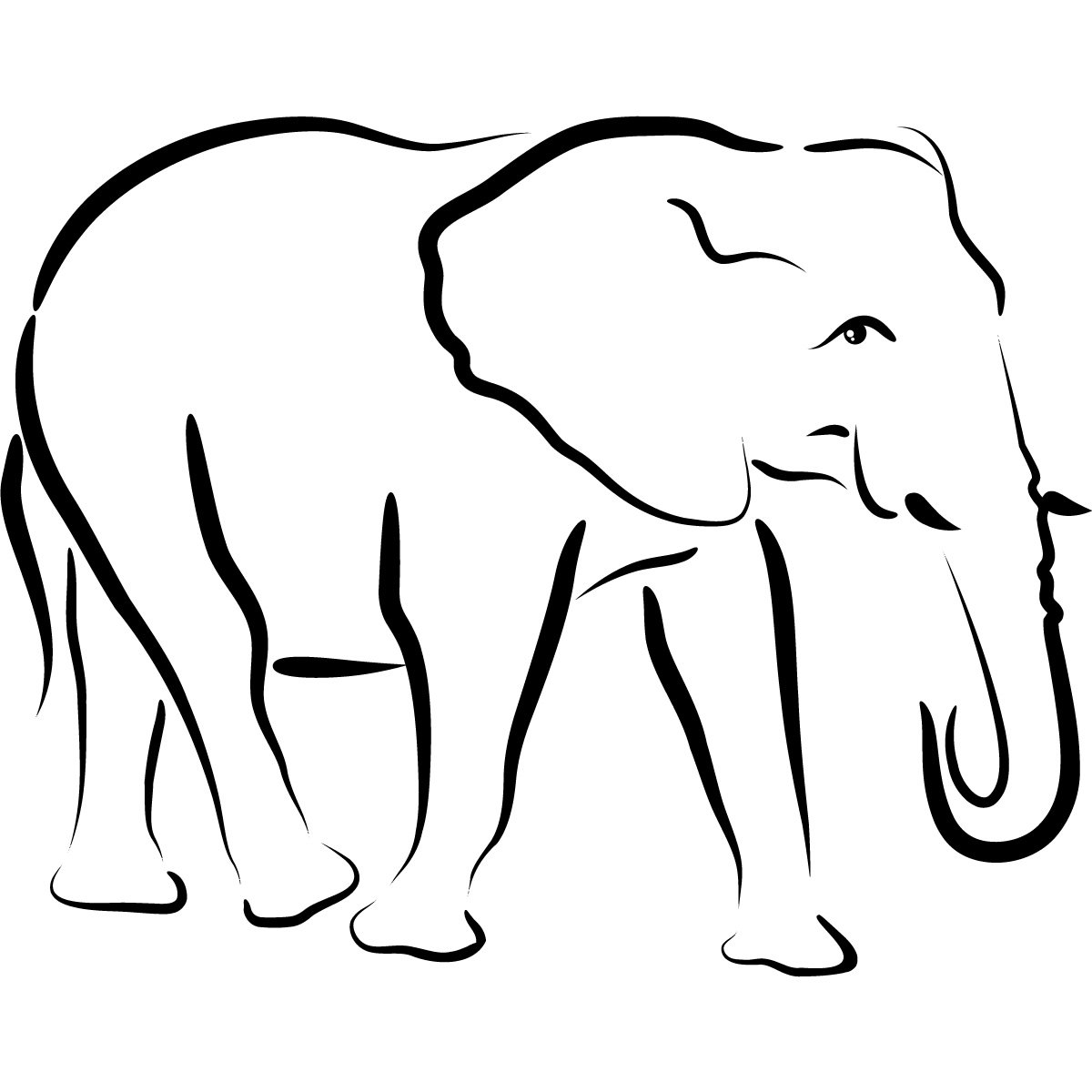 Elephant Head Outline - Free Clipart Images