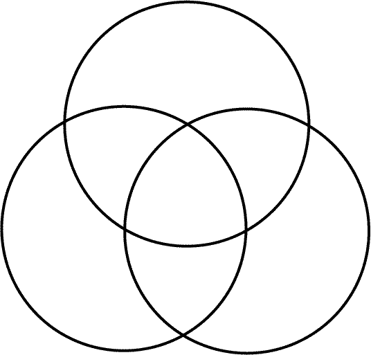 Three Circle Venn Diagram With Writing Lines
