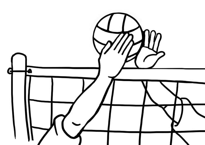 Volleyball net and ball clipart