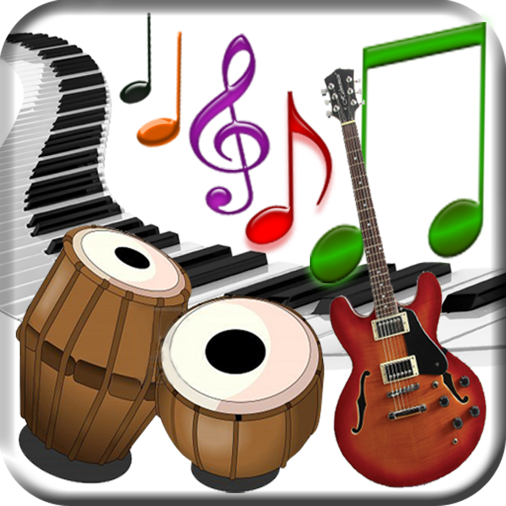 Indian music instruments clipart