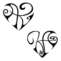 Tattoo of K+A heart, Union, love tattoo - custom tattoo designs on ...