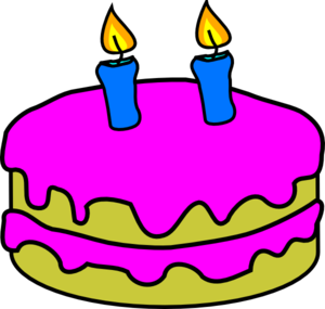 Birthday cake with candles clipart