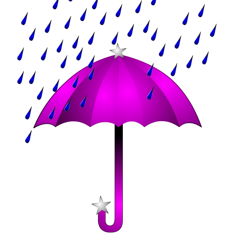 Umbrella with rain clipart