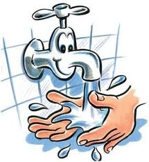 Child washing hands clipart