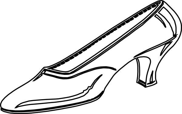 Shoe Black And White Clipart