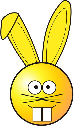 Spring bunny with yellow ears vector clip art | Public domain vectors