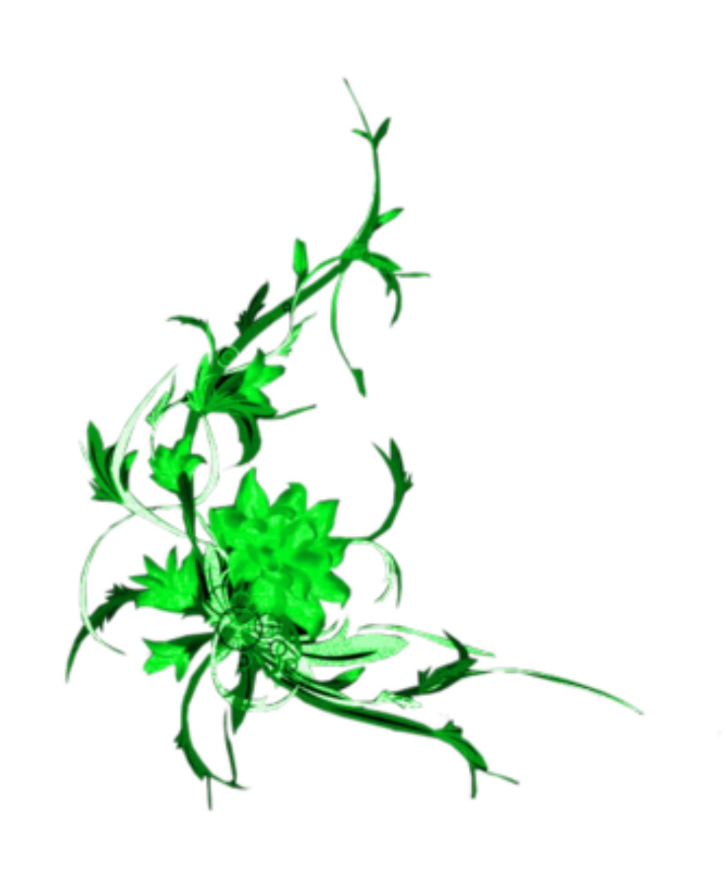 Green Floral Design image - vector clip art online, royalty free ...