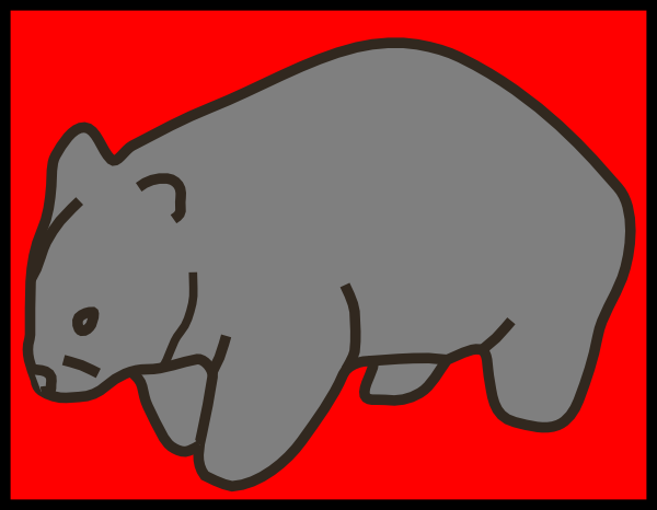 Grey Wombat On Red Background clip art - vector clip art online ...