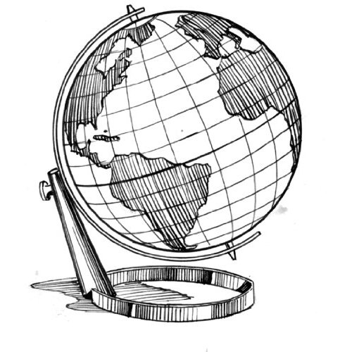 Globe Line Drawing - ClipArt Best