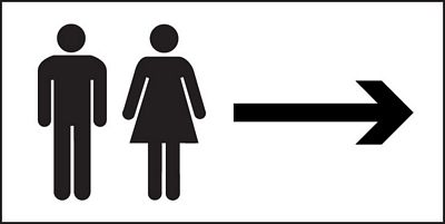 7076 - Toilet/WC Signs - Man and ladies symbol with arrow right ...